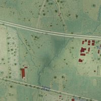 Second close-up of the map of Waller, Texas print showing more streets and buildings