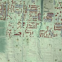 Second close-up of the map of Waller, Washington print showing more streets and buildings