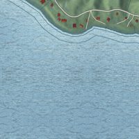 Second close-up of the map of Walloon Lake, Michigan print showing more streets and buildings
