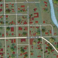 Second close-up of the map of Wallowa, Oregon print showing more streets and buildings