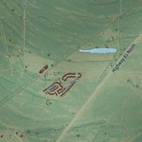 Second close-up of the map of Walls, Mississippi print showing more streets and buildings