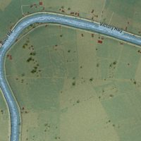 Second close-up of the map of Walnut Grove, California print showing more streets and buildings