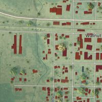 Second close-up of the map of Walnut Grove, Minnesota print showing more streets and buildings