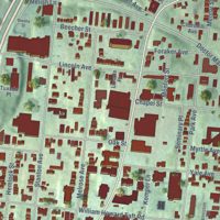 Second close-up of the map of Walnut Hills, Ohio print showing more streets and buildings