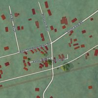 Second close-up of the map of Walnuttown, Pennsylvania print showing more streets and buildings