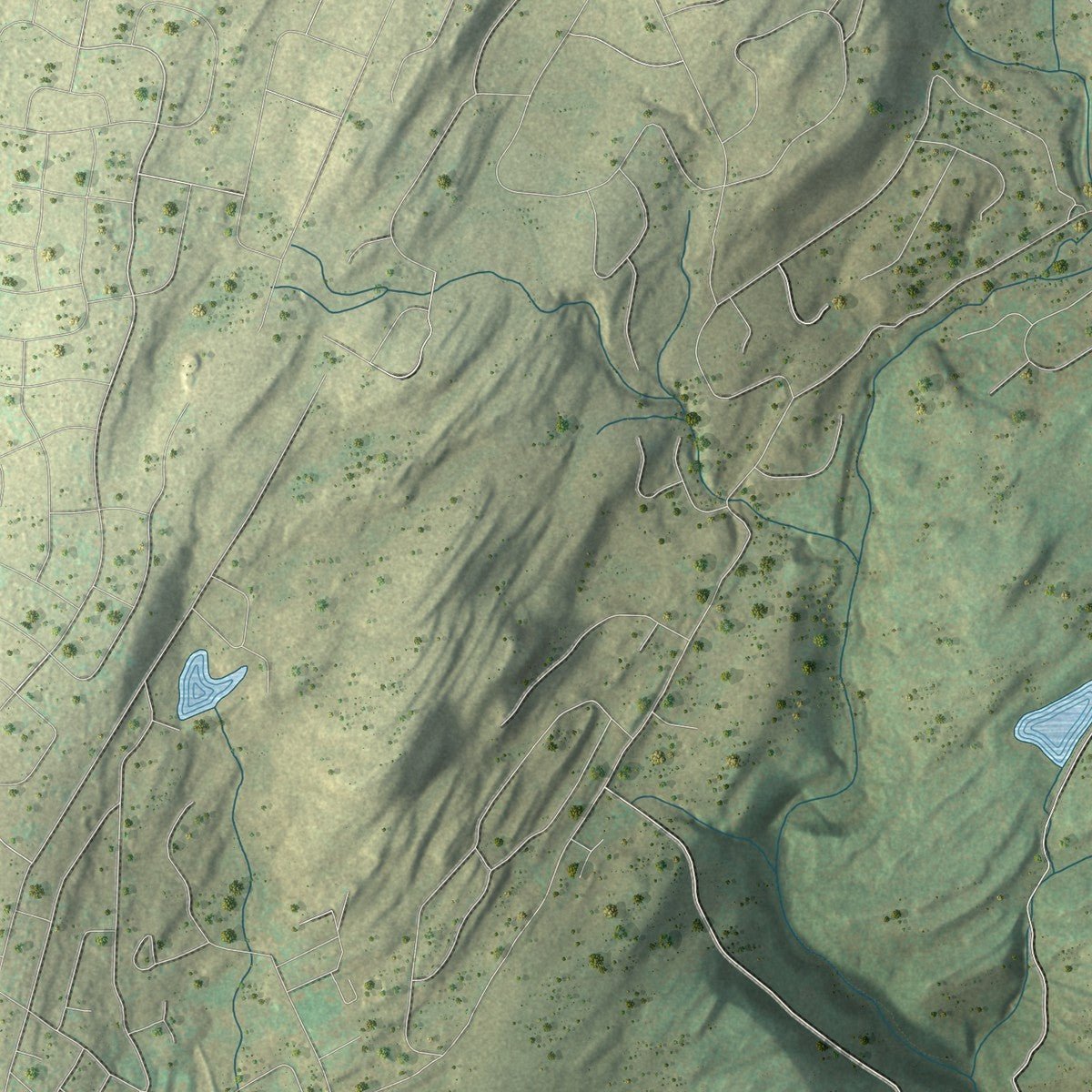 Second close-up of the map of Walpack, New Jersey print showing more streets and buildings