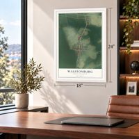 Walstonburg, North Carolina map, 18 x 24 inch print in a white frame in a home office