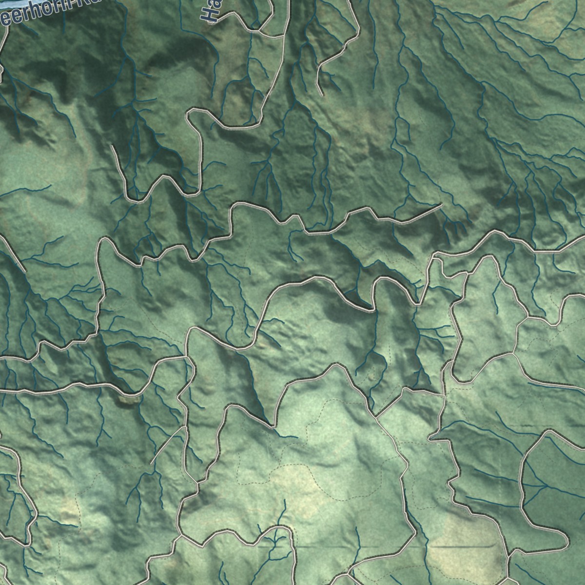 Second close-up of the map of Walterville, Oregon print showing more streets and buildings