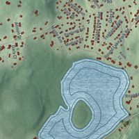 Second close-up of the map of Walton Park, New York print showing more streets and buildings