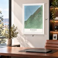 Wanakah, New York map, 18 x 24 inch print in a white frame in a home office