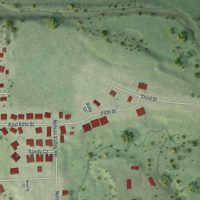 Second close-up of the map of Wanamingo, Minnesota print showing more streets and buildings