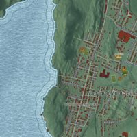 Second close-up of the map of Wanaque, New Jersey print showing more streets and buildings