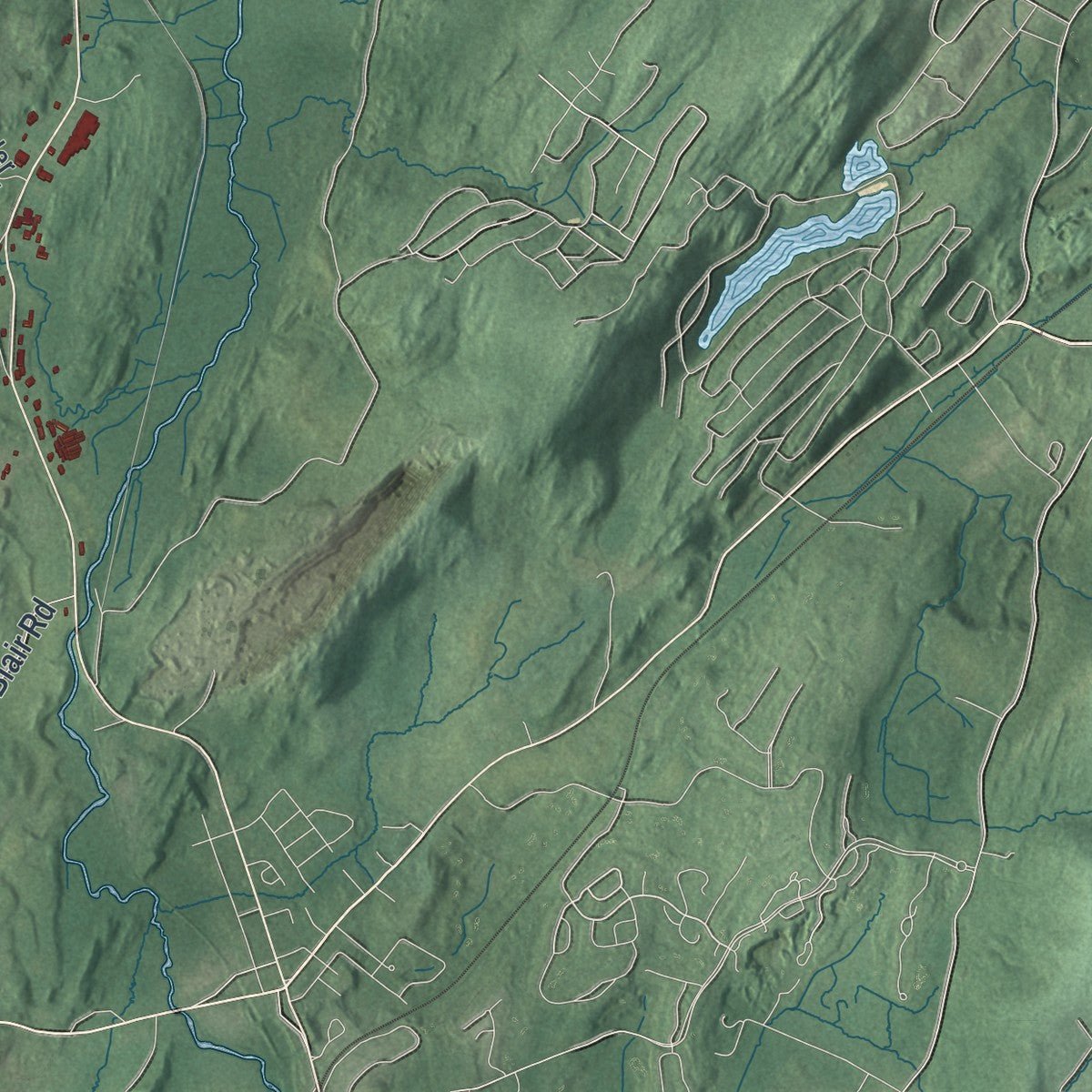 Second close-up of the map of Wantage, New Jersey print showing more streets and buildings