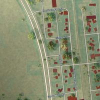 Second close-up of the map of Wapella, Illinois print showing more streets and buildings