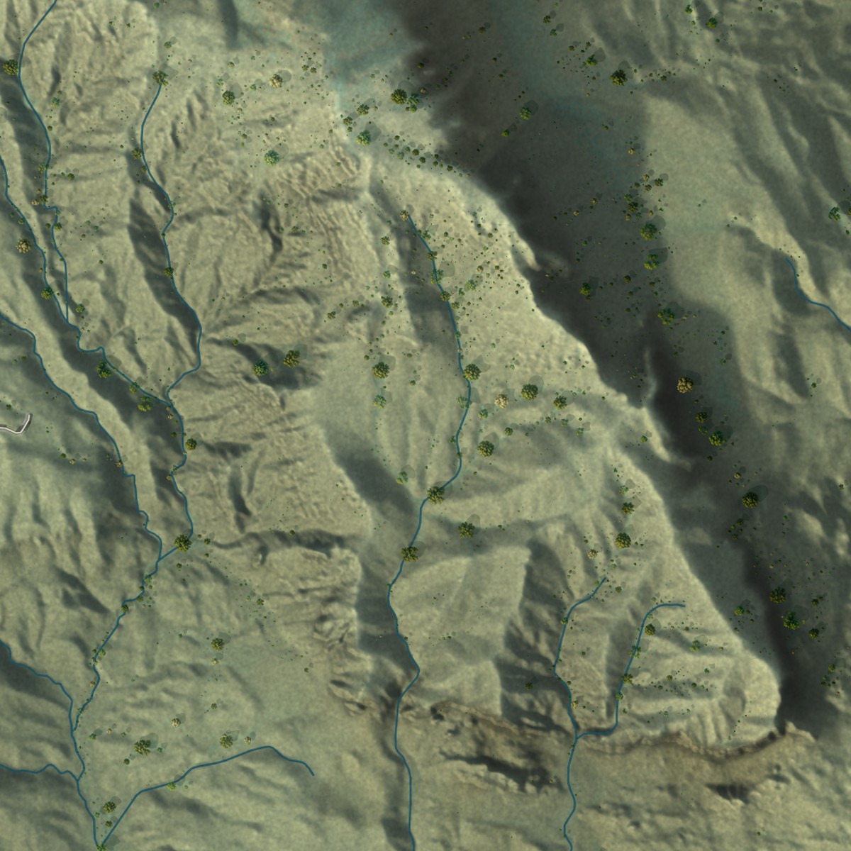 Second close-up of the map of Wapiti, Wyoming print showing more streets and buildings