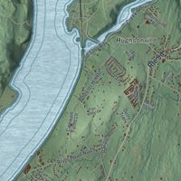 Second close-up of the map of Wappinger, New York print showing more streets and buildings