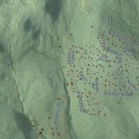 Second close-up of the map of Wardsboro, Vermont print showing more streets and buildings