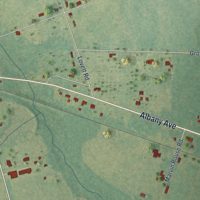 Second close-up of the map of Waresboro, Georgia print showing more streets and buildings