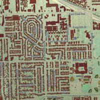 Second close-up of the map of Warm Springs, San Bernardino County, California print showing more streets and buildings