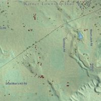 Second close-up of the map of Warner, Michigan print showing more streets and buildings