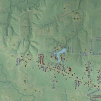 Second close-up of the map of Warren, Arkansas print showing more streets and buildings