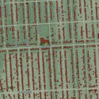 Second close-up of the map of Warrendale, Michigan print showing more streets and buildings