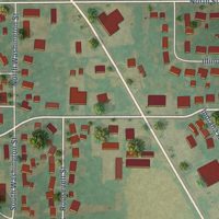 Second close-up of the map of Warrensburg, Illinois print showing more streets and buildings