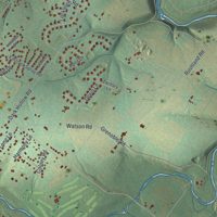 Second close-up of the map of Warwick, Bucks County, Pennsylvania print showing more streets and buildings