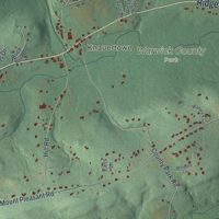 Second close-up of the map of Warwick, Chester County, Pennsylvania print showing more streets and buildings