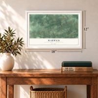 Warwick, Chester County, Pennsylvania map, 12 x 18 inch print in a white frame in an entryway