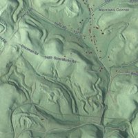 Second close-up of the map of Washington, Armstrong County, Pennsylvania print showing more streets and buildings