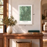 Washington, Berks County, Pennsylvania map, 12 x 18 inch print in a white frame in an entryway