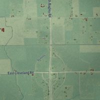Second close-up of the map of Washington, Gratiot County, Michigan print showing more streets and buildings