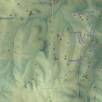 Second close-up of the map of Washington, Green County, Wisconsin print showing more streets and buildings