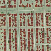 Second close-up of the map of Washington Heights, Wisconsin print showing more streets and buildings
