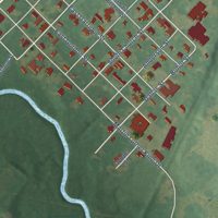 Second close-up of the map of Washington, Louisiana print showing more streets and buildings