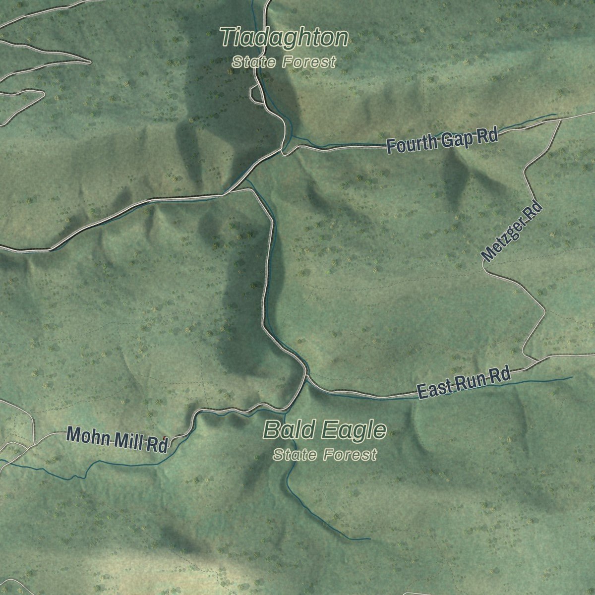 Second close-up of the map of Washington, Lycoming County, Pennsylvania print showing more streets and buildings