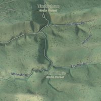 Second close-up of the map of Washington, Lycoming County, Pennsylvania print showing more streets and buildings