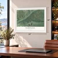 Washington, Lycoming County, Pennsylvania map, 18 x 24 inch print in a white frame in a home office