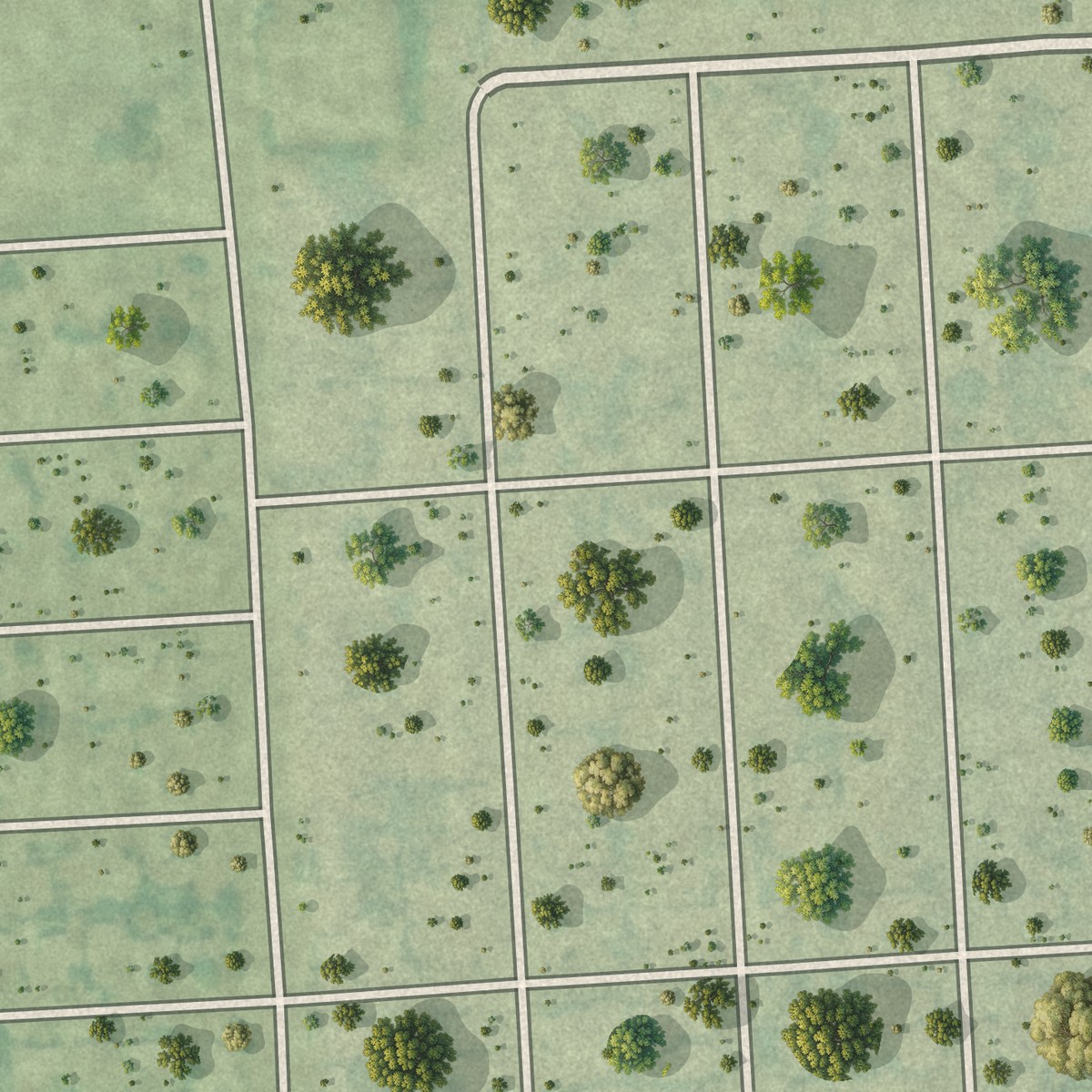 Second close-up of the map of Washington Park, Florida print showing more streets and buildings