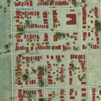 Second close-up of the map of Washington Park, Wisconsin print showing more streets and buildings