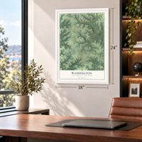 Washington, Sauk County, Wisconsin map, 18 x 24 inch print in a white frame in a home office