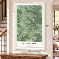 Washington, Sauk County, Wisconsin map, 24 x 36 inch print in a white frame by a staircase