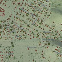 Second close-up of the map of Washoe Valley, Nevada print showing more streets and buildings