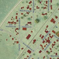 Second close-up of the map of Wataga, Illinois print showing more streets and buildings