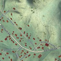 Second close-up of the map of Watauga, Tennessee print showing more streets and buildings