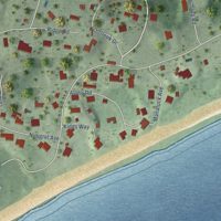 Second close-up of the map of Watch Hill, Rhode Island print showing more streets and buildings
