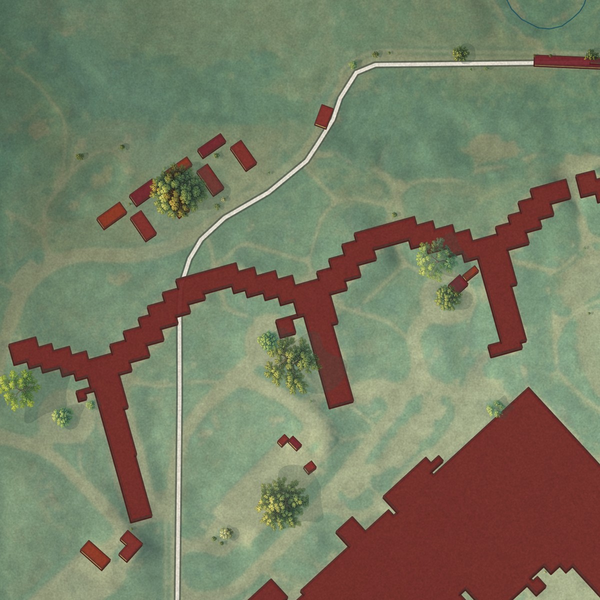 Second close-up of the map of Watchtower, New York print showing more streets and buildings