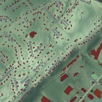 Second close-up of the map of Watchung, New Jersey print showing more streets and buildings