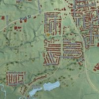Second close-up of the map of Waterloo, Illinois print showing more streets and buildings